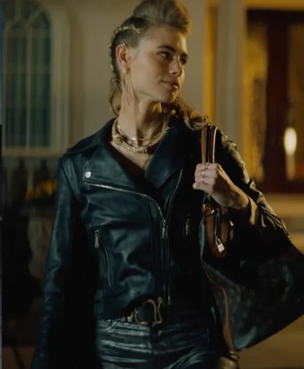 Night Teeth Lucy Fry Black Biker Leather Jacket