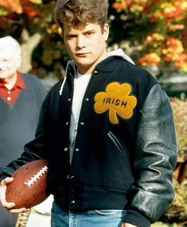 Notre Dame Rudy Irish Black Bomber Varsity Jacket