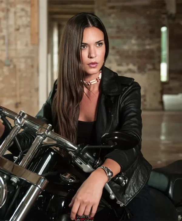 Odette Annable Supergirl Leather Black Jacket