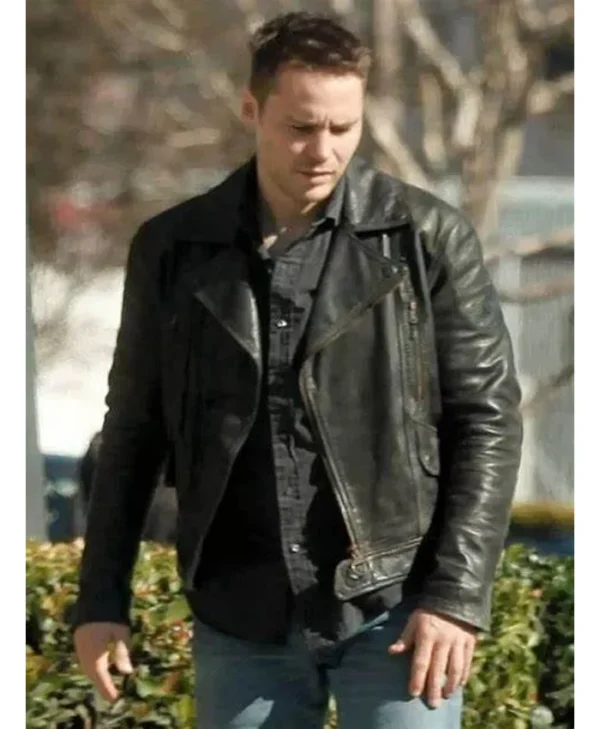 Officer Paul Woodrugh True Detective S02 Black Biker Leather Jacket