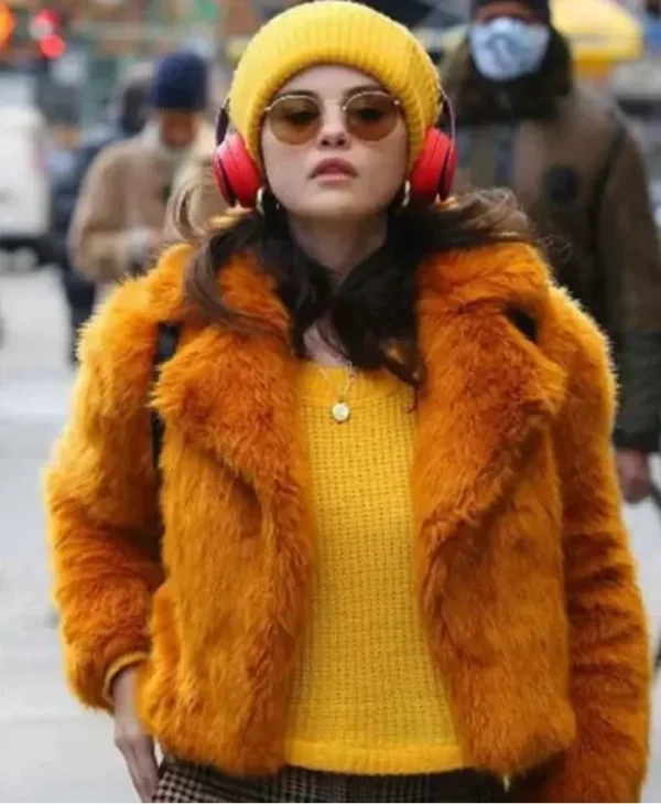 Only Murders In The Building Mabel Mora Orange Fur Jacket