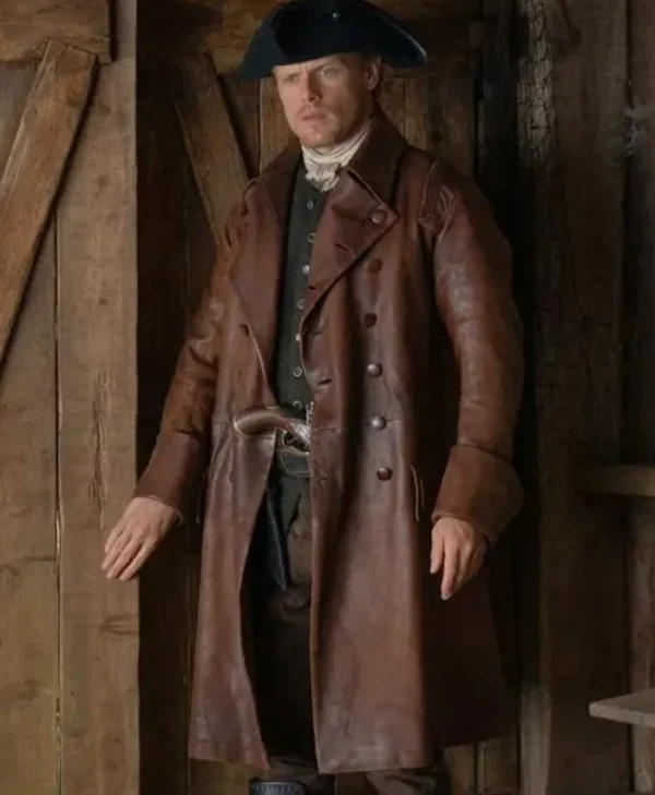 Outlander Jamie Frasers Leather Long Brown Coat