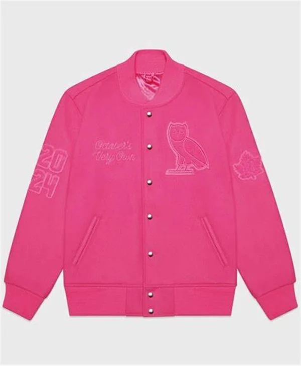 Ovo Valentine Pink Varsity Jacket