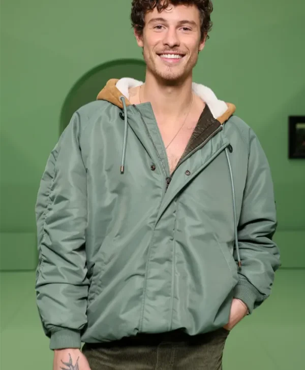 Paris Fashion Week Shawn Mendes Green Jacket