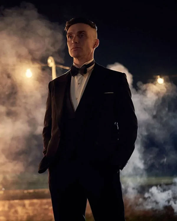 Peaky Blinders Cillian Murphy Suiting Fabric Black Tuxedo Suit