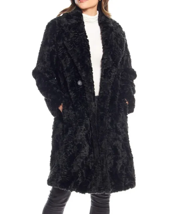 Persian Black Lamb Fur Coat For Women