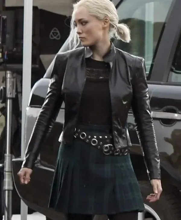 Pom Klementieff Mission Impossible Cropped Leather Jacket