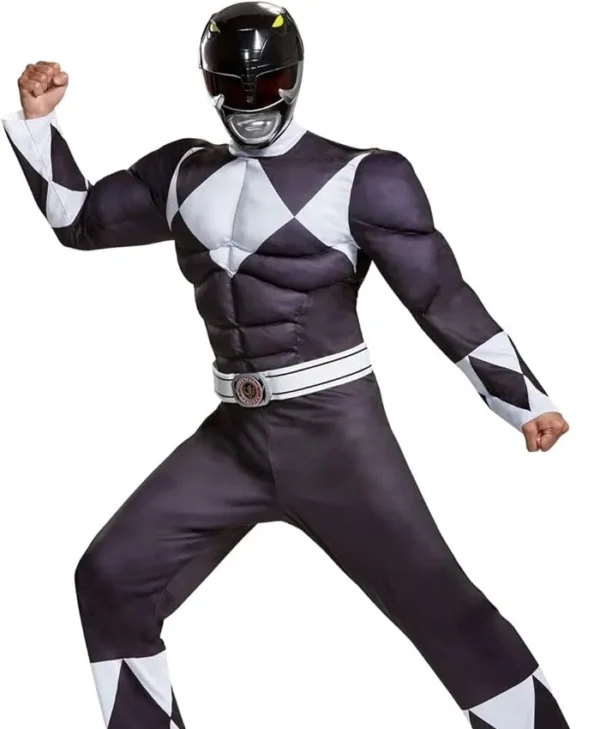 Power Ranger Mighty Morphin Polyester Black Costume