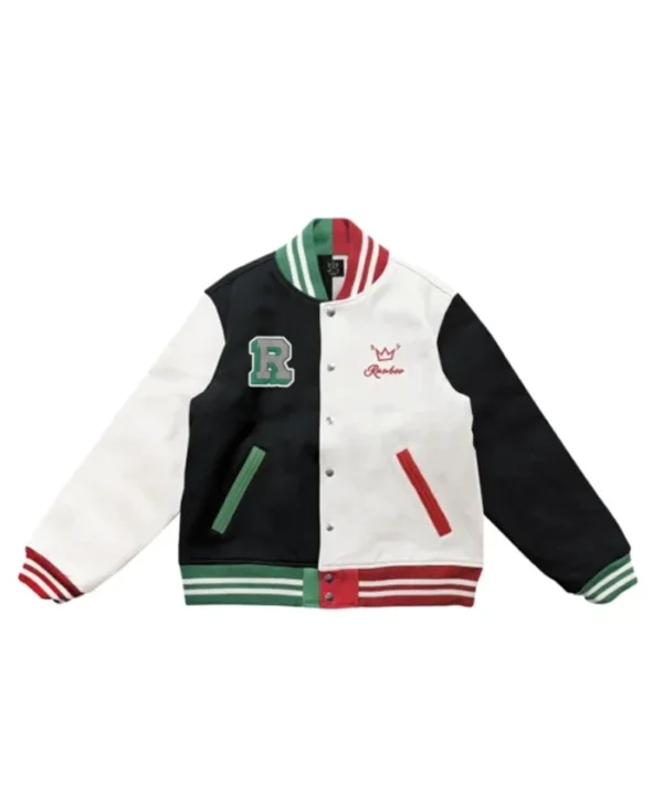 Ranboo Multicolor Minecraft Black and White Varsity Jacket