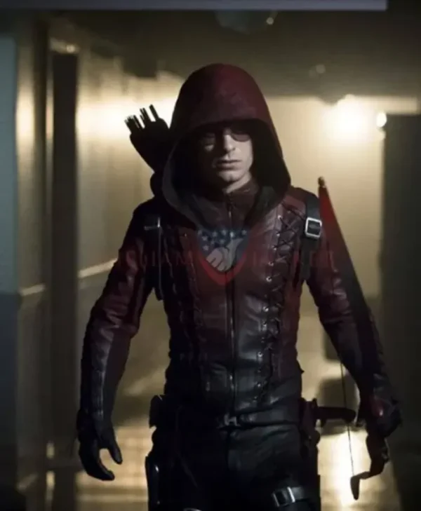 Red Arrow Roy Harper Leather Jacket With Hood