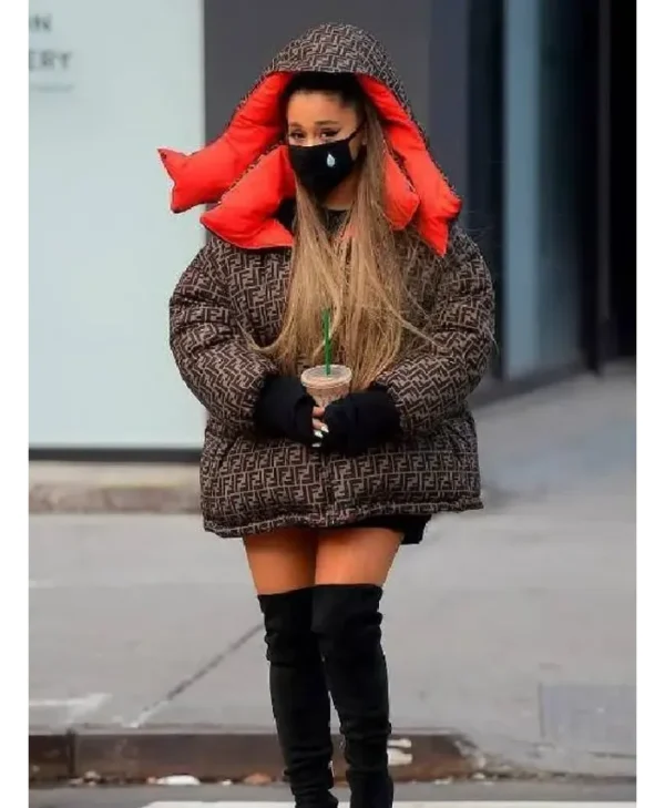 Reversible Detachable Ariana Grande Hood Puffer Jacket