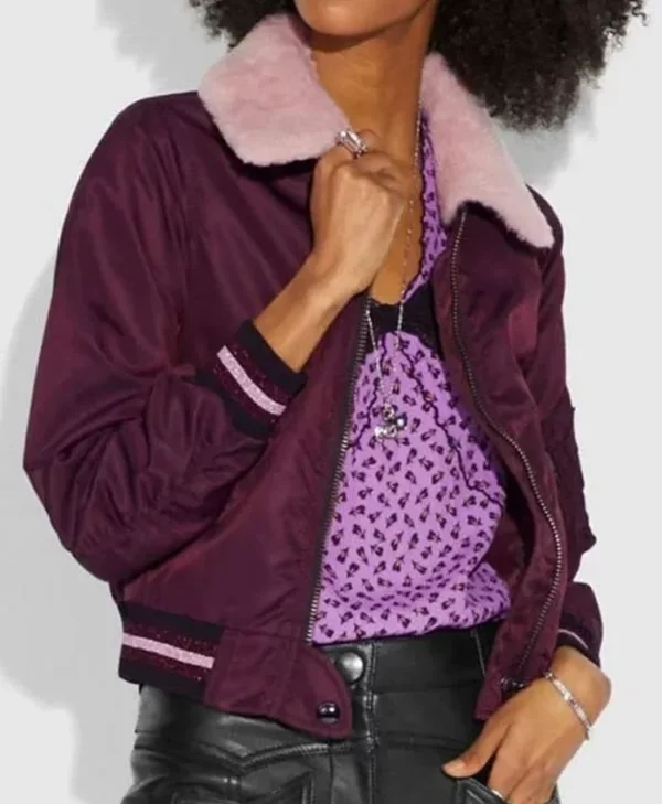 Riverdale S04 Betty Cooper Burgundy Bomber Jacket