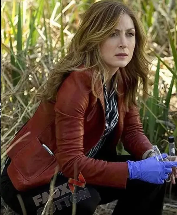 Rizzoli and Isles Sasha Alexander Brown Leather Jacket