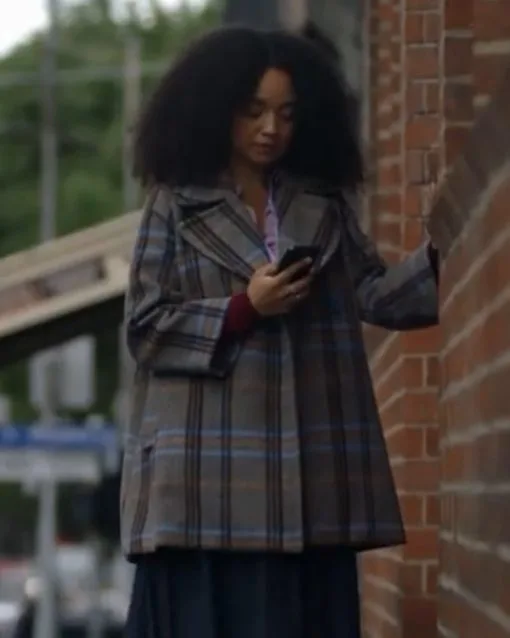 Safe Home 2023 Aisha Dee Grey Checkered Coat