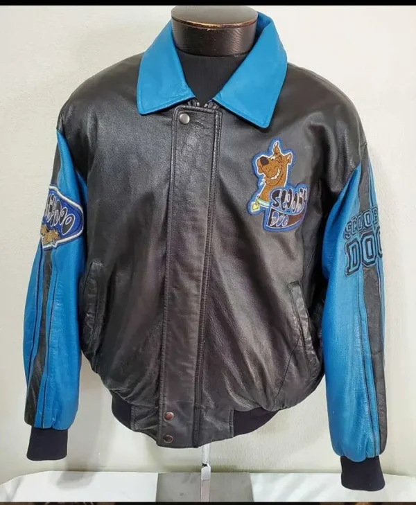 Scooby Doo Black Varsity Real Leather Jacket