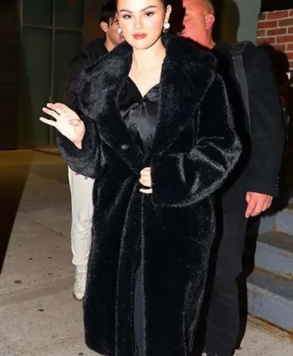 Selena Gomez 2023 Rare Beauty Event Faux Fur Coat