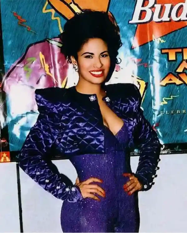 Selena Quintanilla Purple Quilted Cropped Jacket