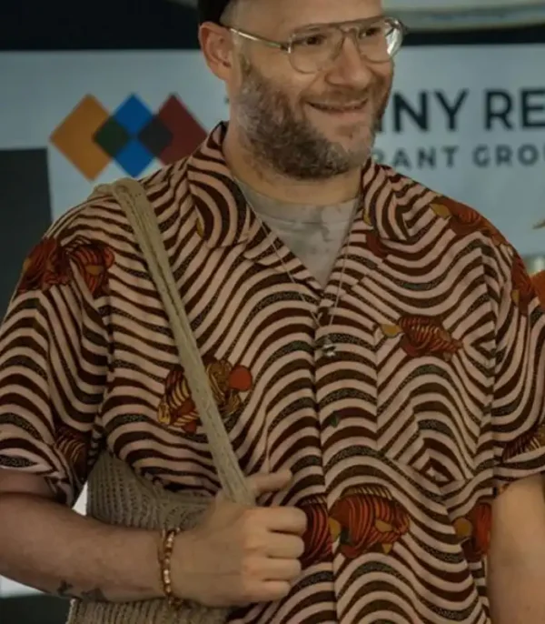 Seth Rogen Platonic Striped Printed Shirt