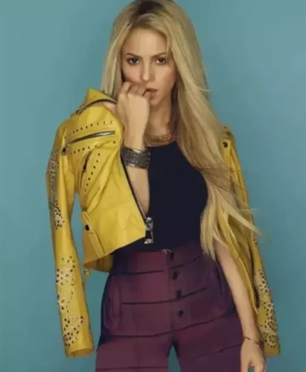 Shakira Yellow Leather Jacket