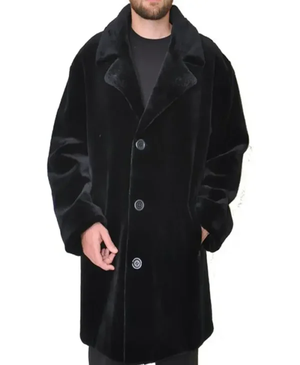 Sheared Beaver Winter Fur Warm Black Coat