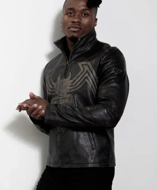 Spiderman 3 Venom Black Leather Slimfit Jacket