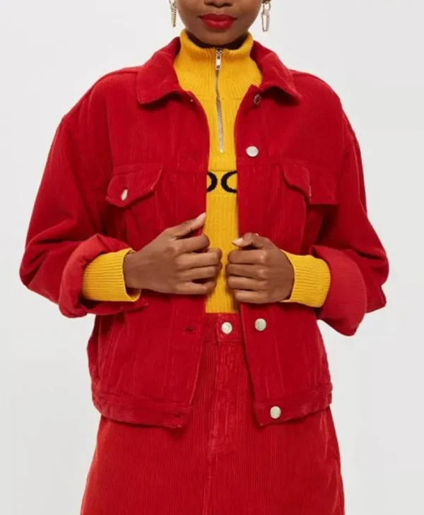 Spinning Out Willow Shields Red Corduroy Jacket