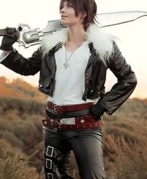 Squall Leonhart Black Leather Jacket