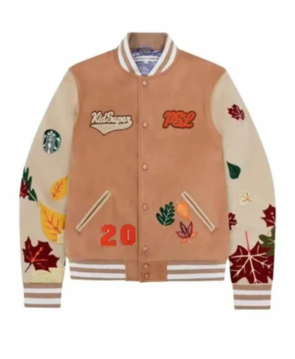 Starbucks PSL Letterman Varsity Brown Jacket