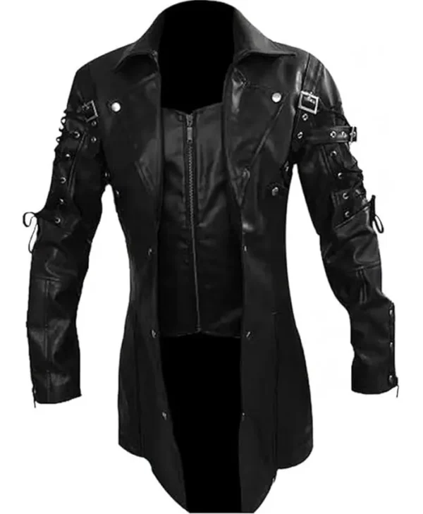 Steampunk Gothic Style Leather Jacket Coat