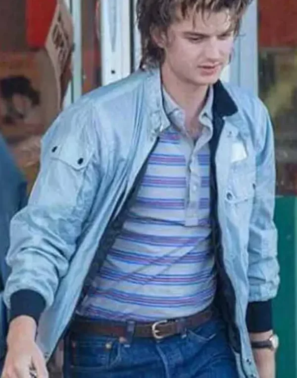 Steve Harrington Stranger Things Satin Bomber Jacket