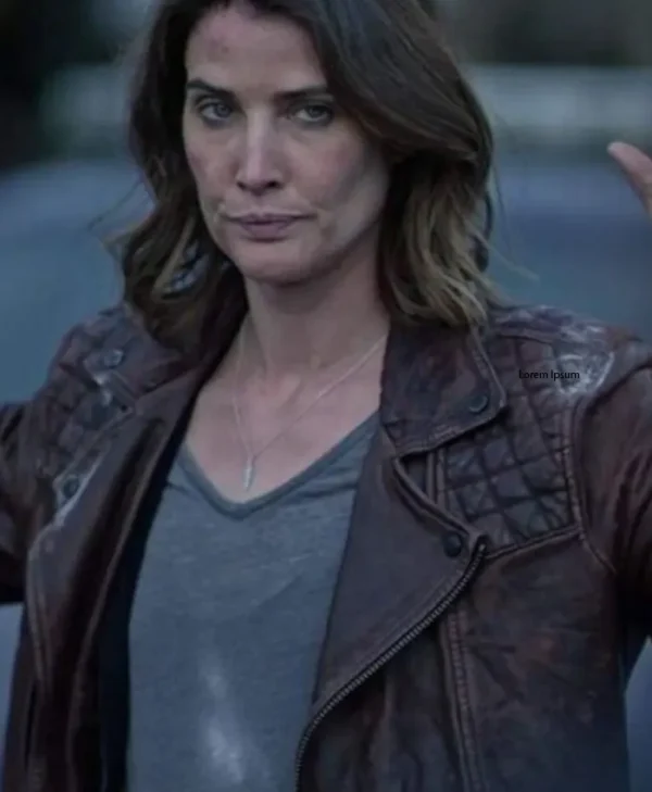 Stumptown Cobie Smulders Leather Burgundy Biker Jacket