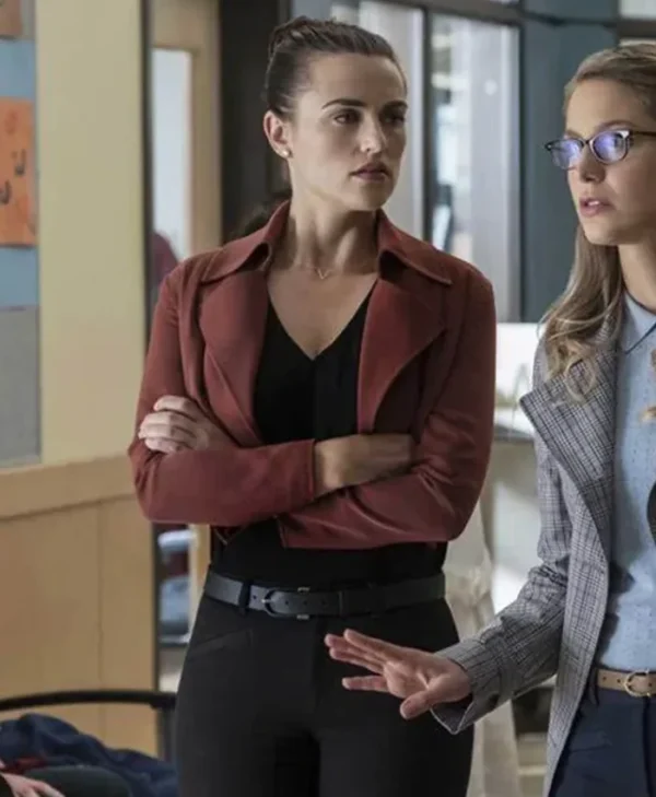 Supergirl Lena Luthor Maroon Cropped Jacket