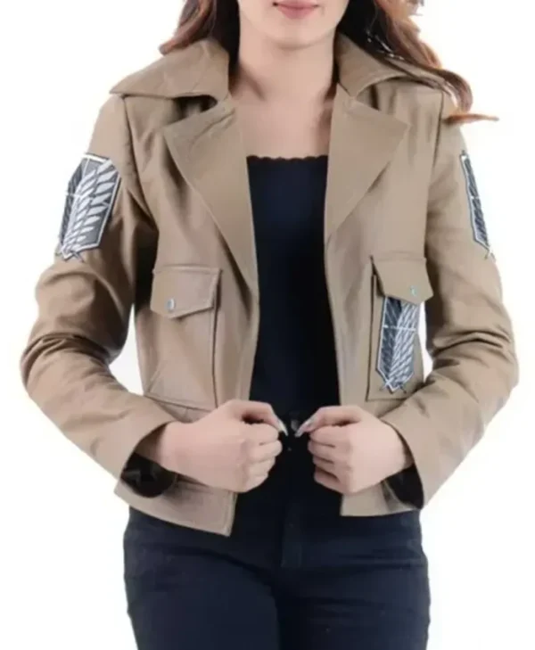 Survey Corps Attack On Titan Khaki Leather Jacket