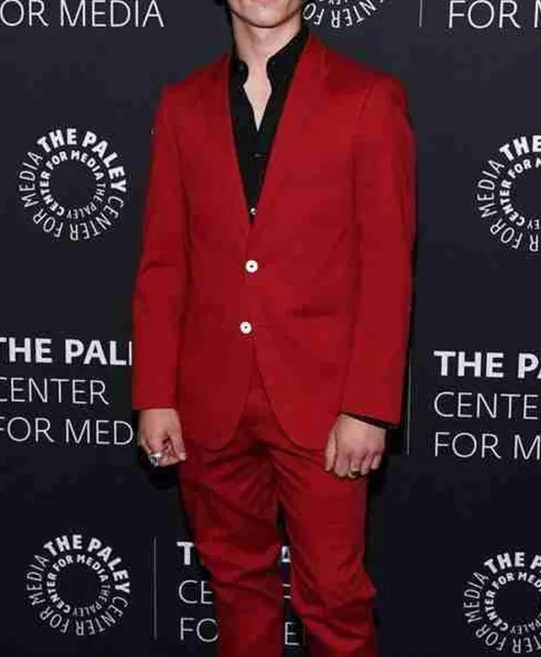 Tanner Buchanan Cobra Kai Premiere Red Peak Collar Suit