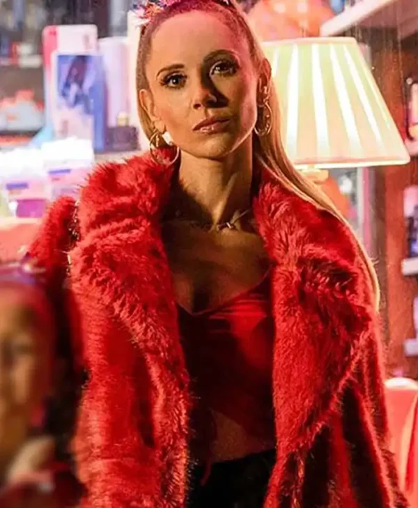 Ted Lasso Keeley Jones Red Fur Coat