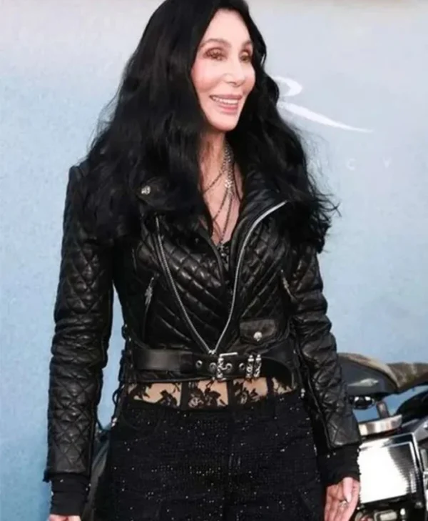 The Bikeriders 2024 Cher Black Leather Jacket