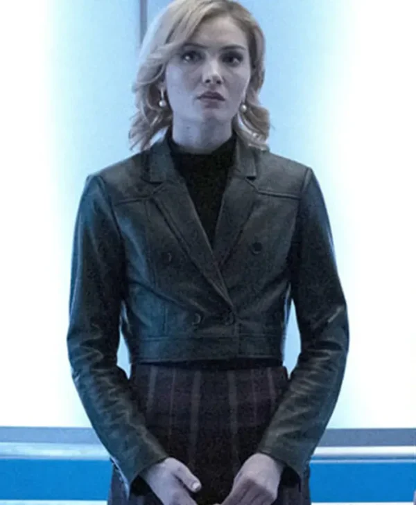 The Gifted Esme Frost Cropped Leather Blazer Jacket