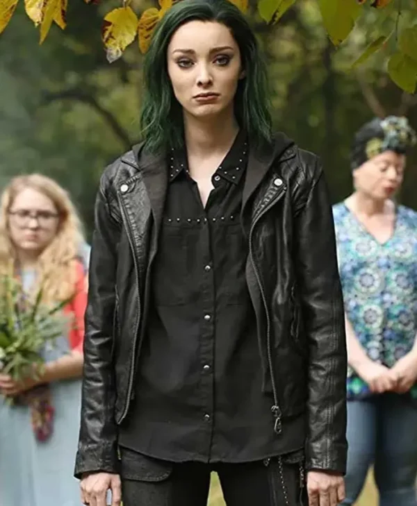 The Gifted Lorna Dane Black Leather Biker Jacket