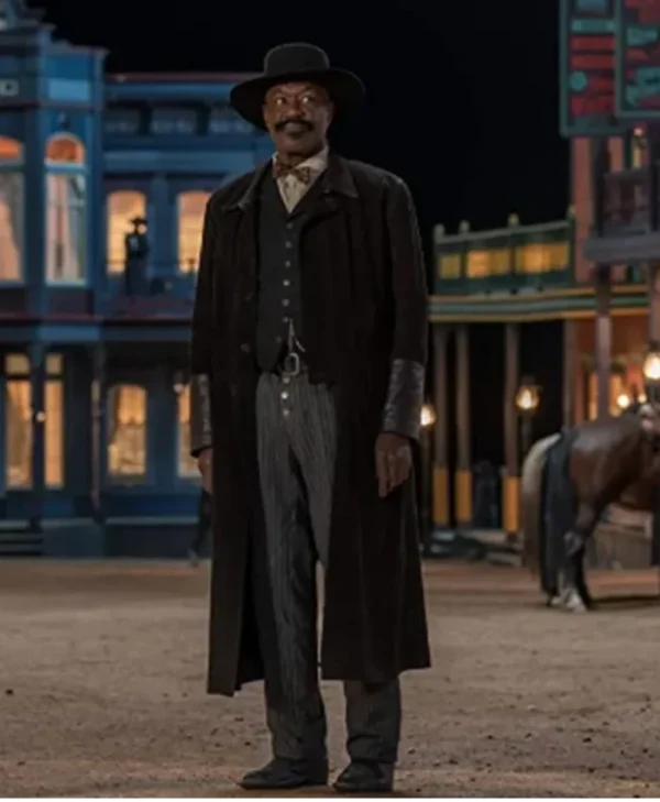 The Harder They Fall Bass Reeves Black Wool Long Coat