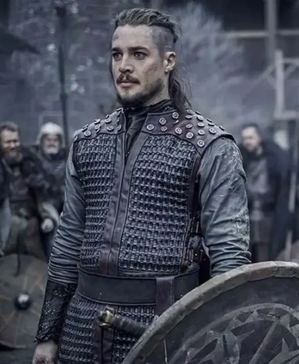 The Last Kingdom Black Studded Chainmail Leather Vest