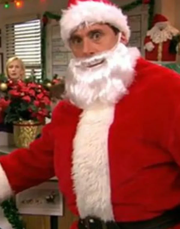 The Office Steve Carell Santa Claus Red Costume Jacket