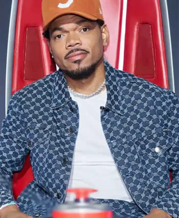 The Voice S25 Chance The Rapper Printed Blue Jacket