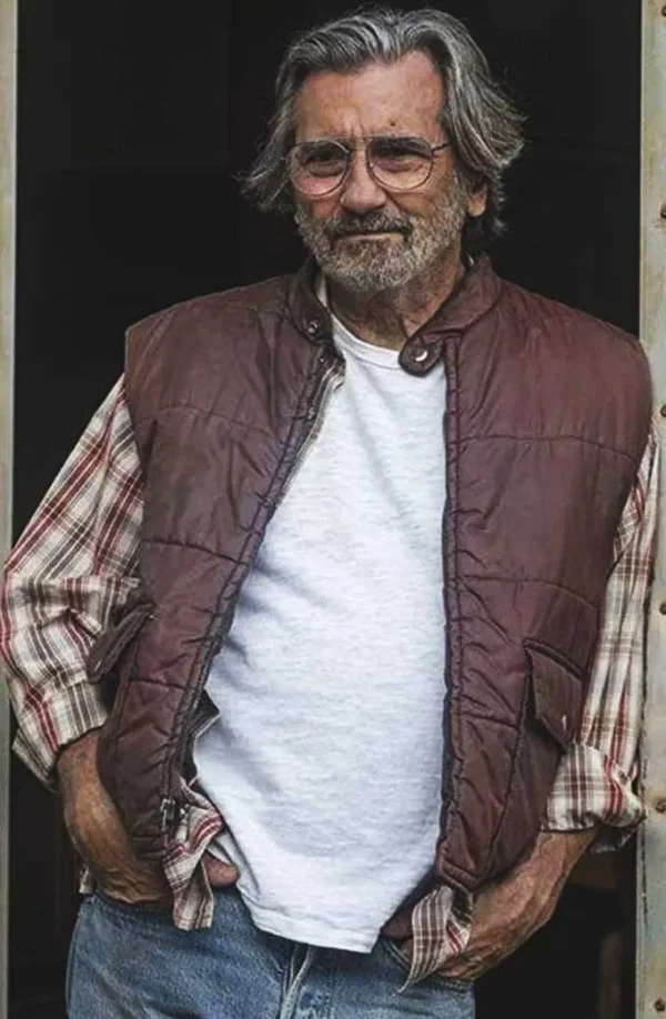 This Is Us Griffin Dunne Parachute Quilted Burgundy Vest