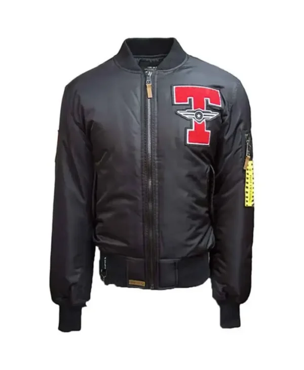 Top Gun MA-1 Tomcat Black Zip Up Parachute Bomber Jacket