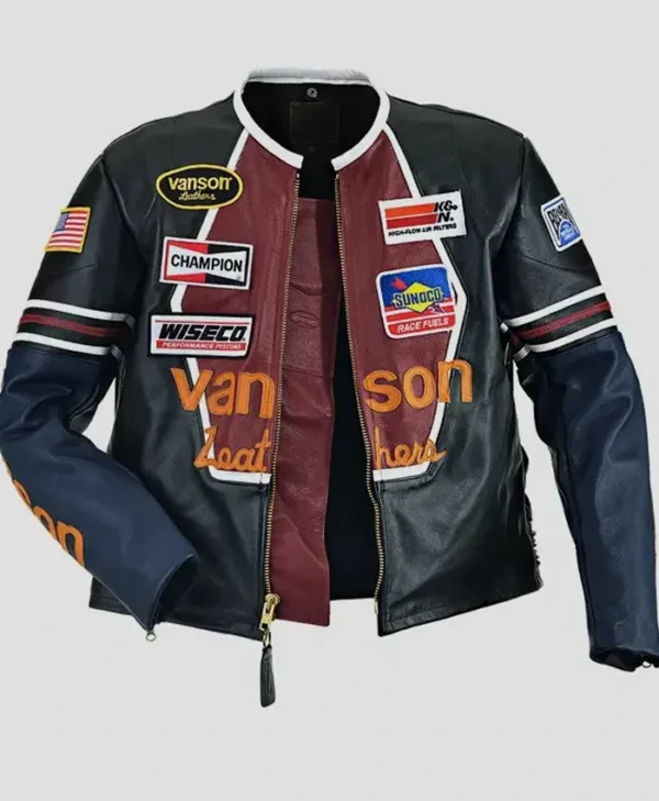 Unisex Vanson Star Motorcycle Leather Jacket