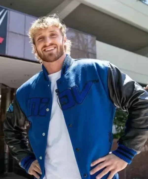 WWE Logan Paul Blue Varsity Jacket