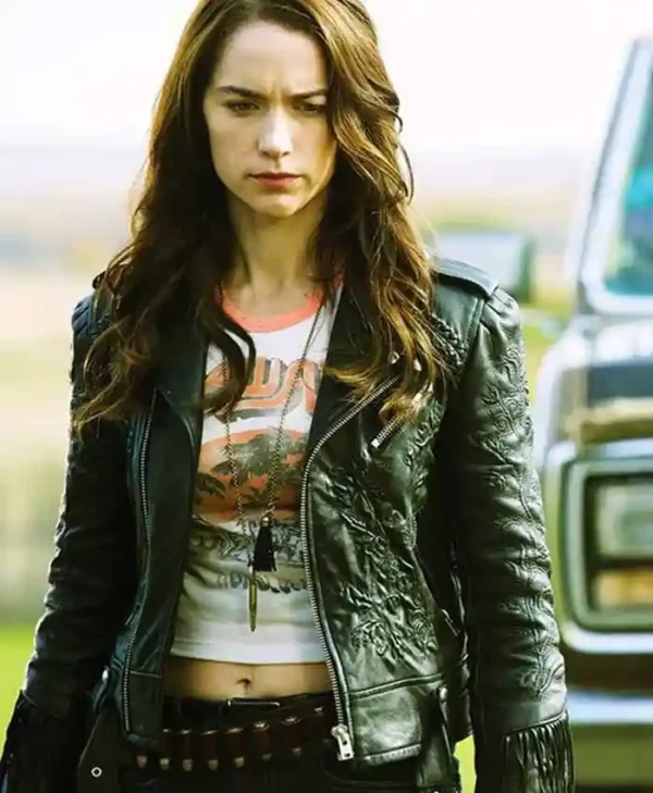 Wynonna Earp Melanie Scrofano Black Fringe Jacket