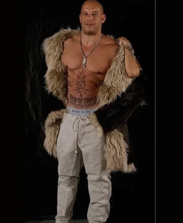 XXX Xander Cage Vin Diesel Brown Fur Coat For Sale