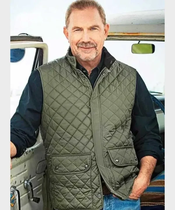 Yellowstone John Dutton Green Parachute Quilted Vest