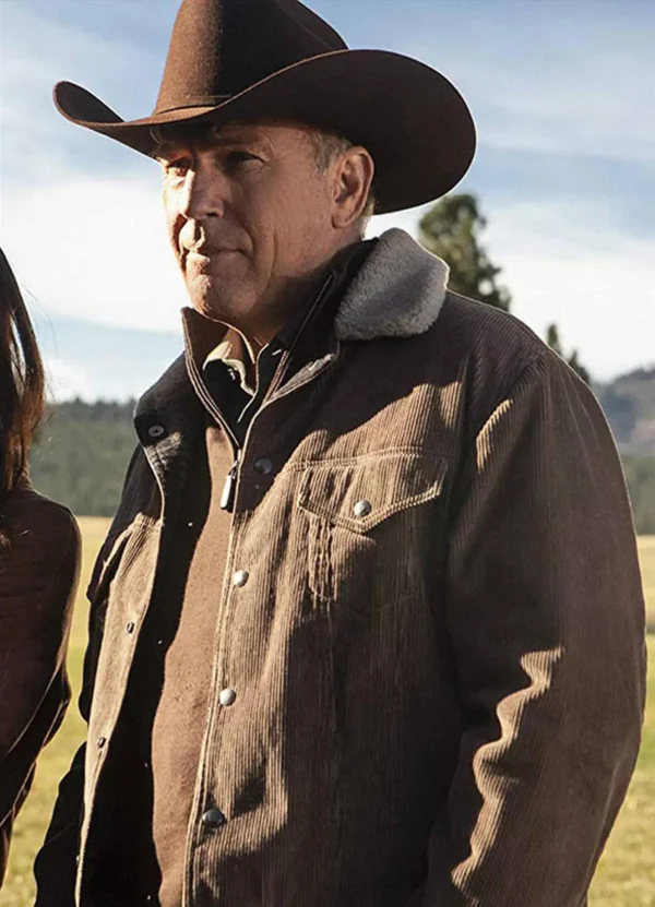 Yellowstone Kevin Costner Corduroy Brown Jacket